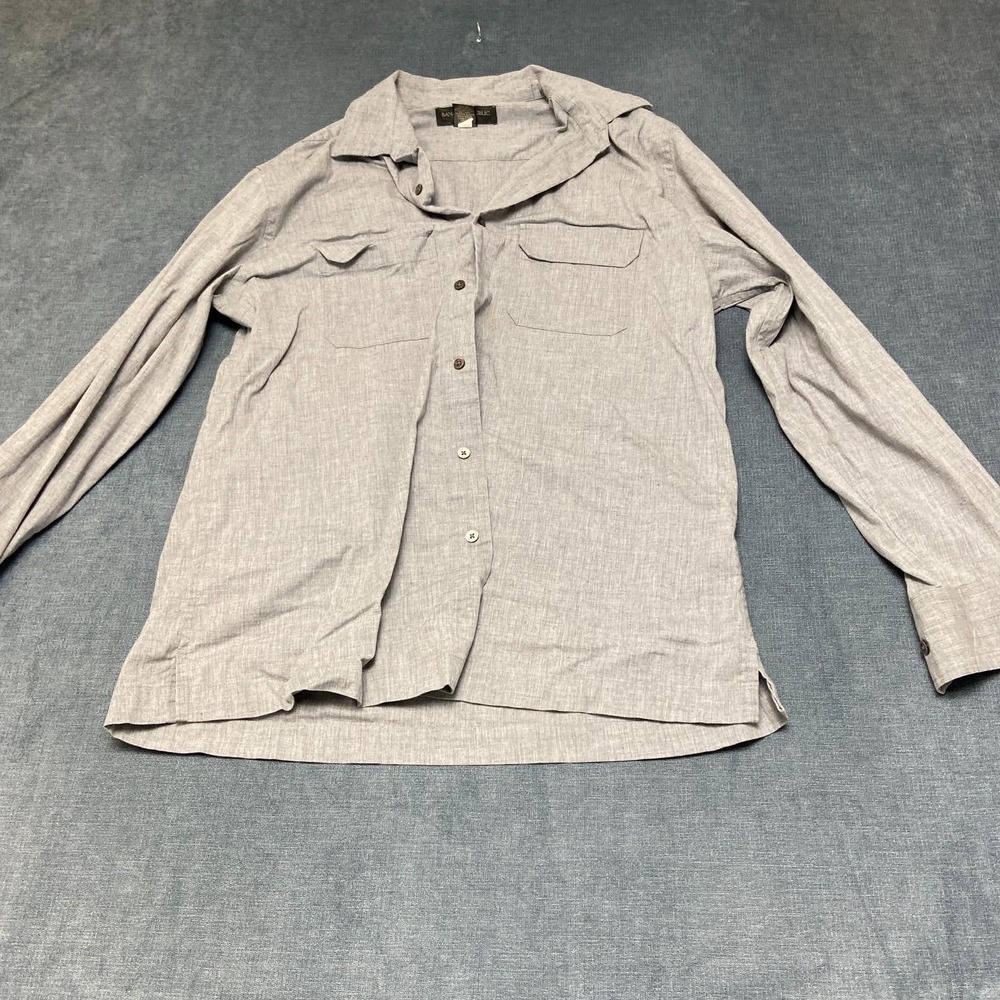 Banana Republic Shirt Mens Large Gray Stretch Classic Fit Button Up Western